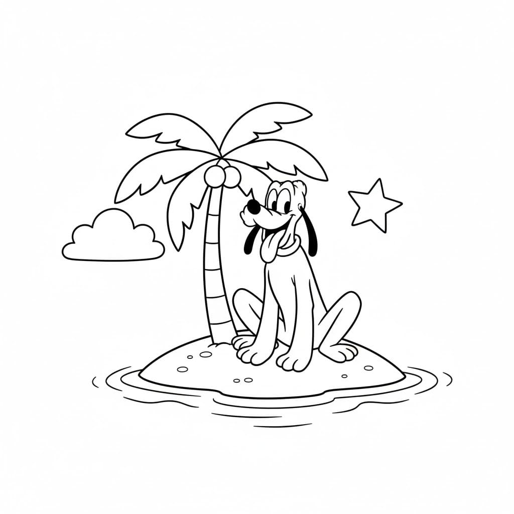 Zeichnen Pluto kostenlos für Kinder