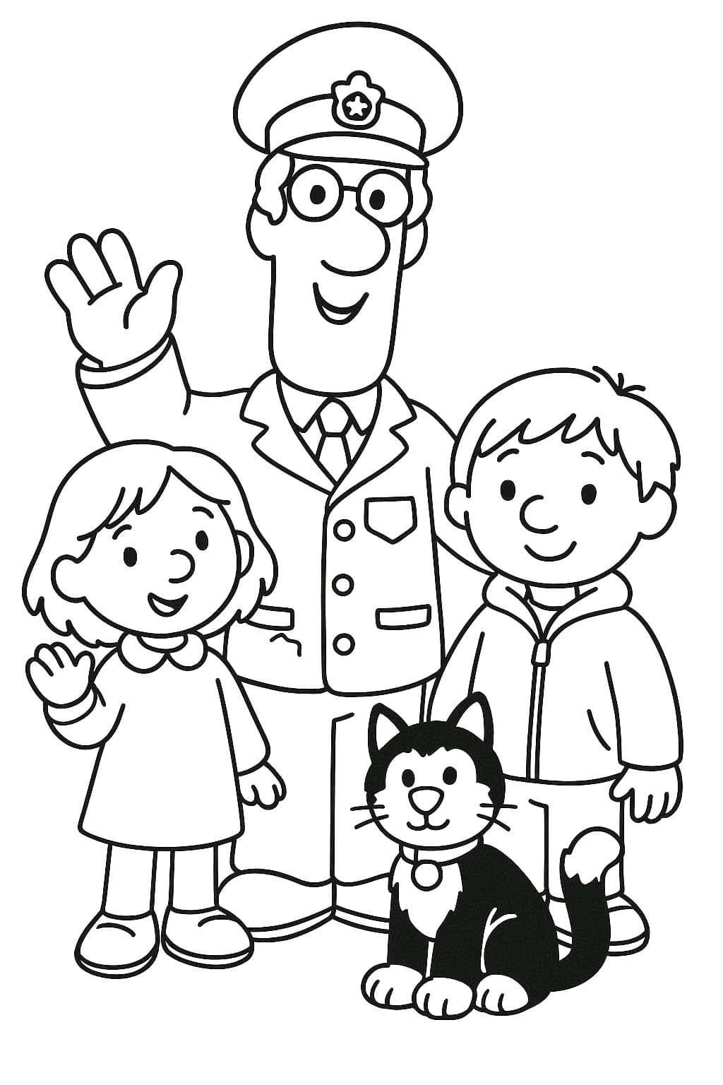 Zeichnen Postbote Pat zum Ausdrucken