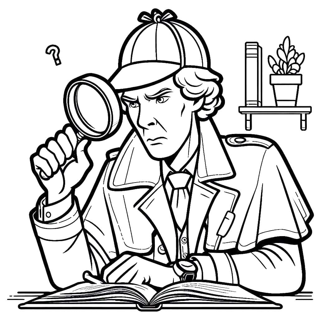 Zeichnen Sherlock Holmes zum Ausdrucken