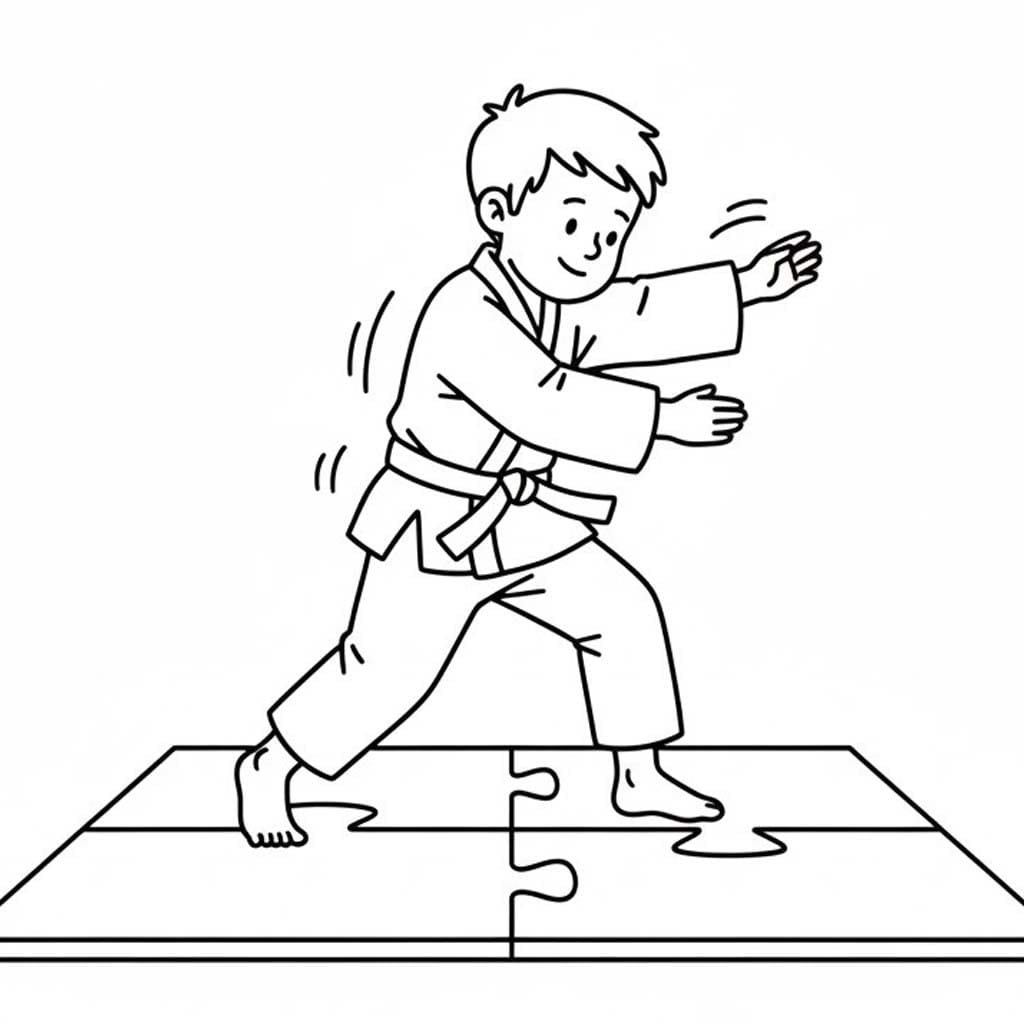 Zeichne Judo druckbare für Kinder