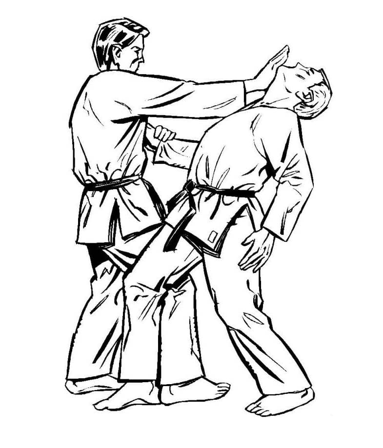 Zeichne Judo druckbare schlicht