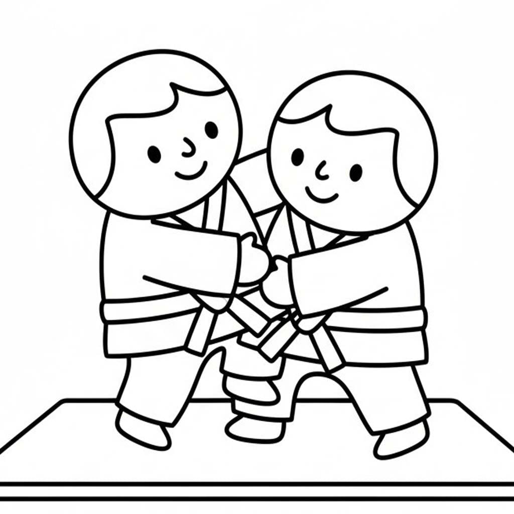 Zeichne Judo kostenlos für Kinder