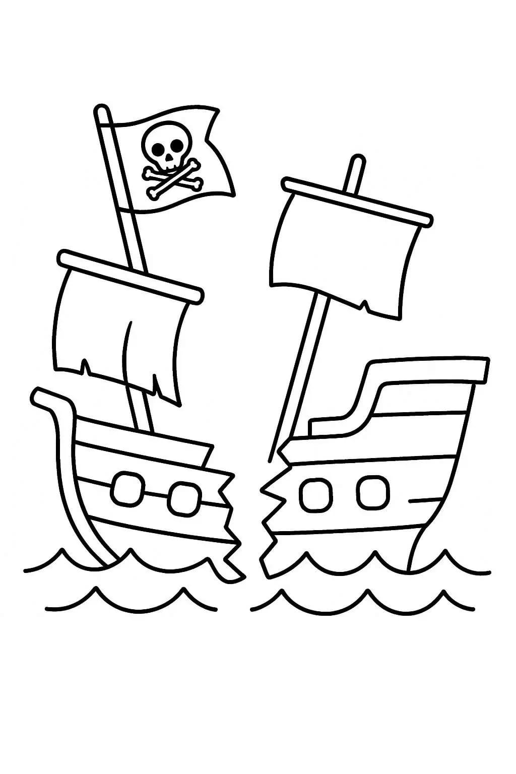 Druckbare Piratenschiff