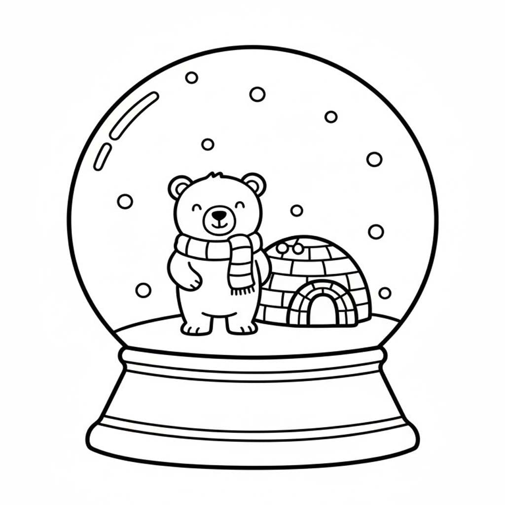 Druckbare Schneekugel