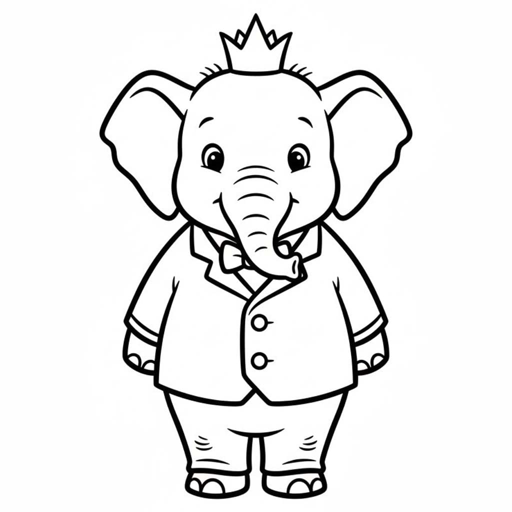 Kostenlos druckbare Babar der Elefant