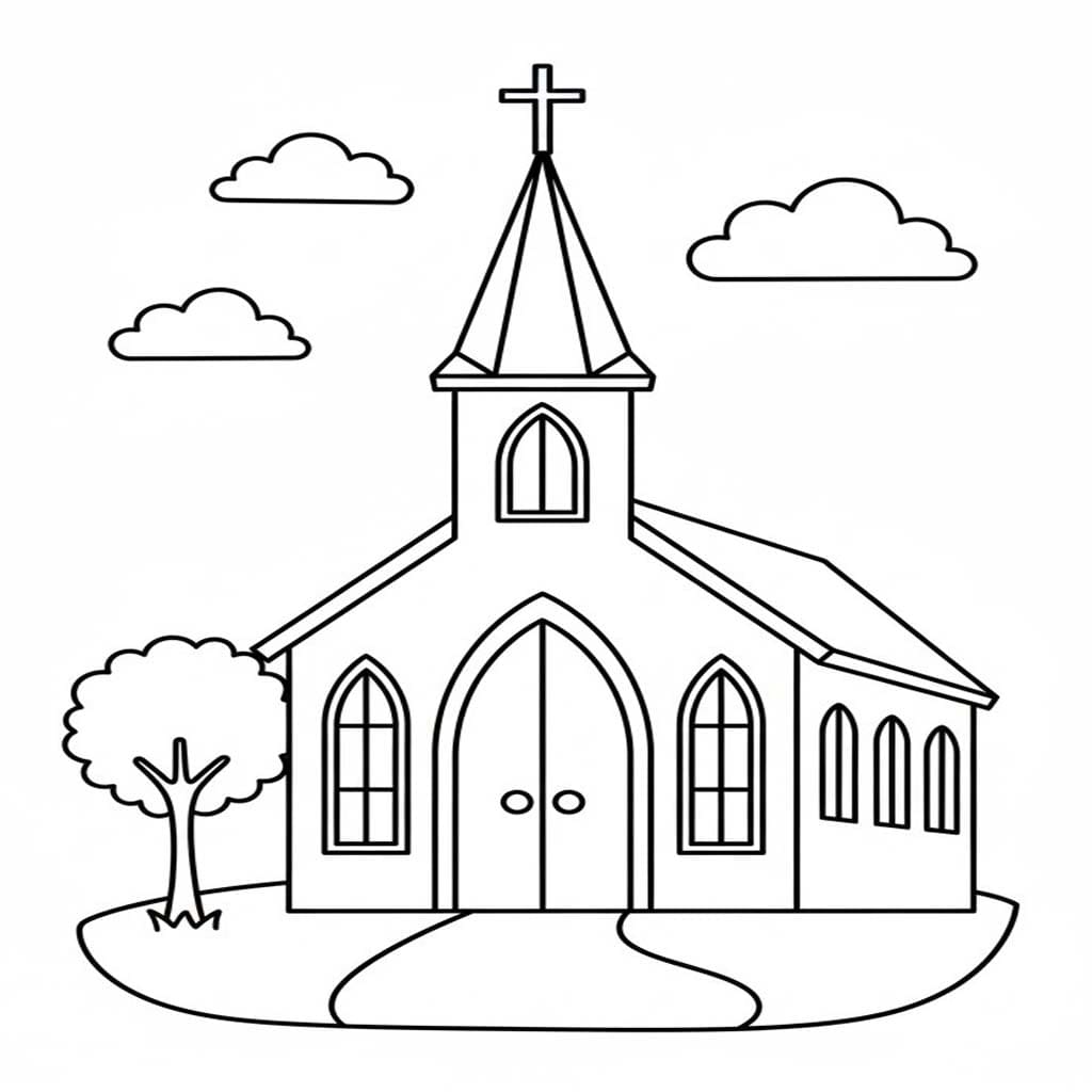 Kostenlos druckbare Kirche