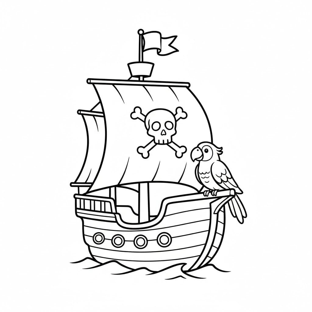 Kostenlos druckbare Piratenschiff