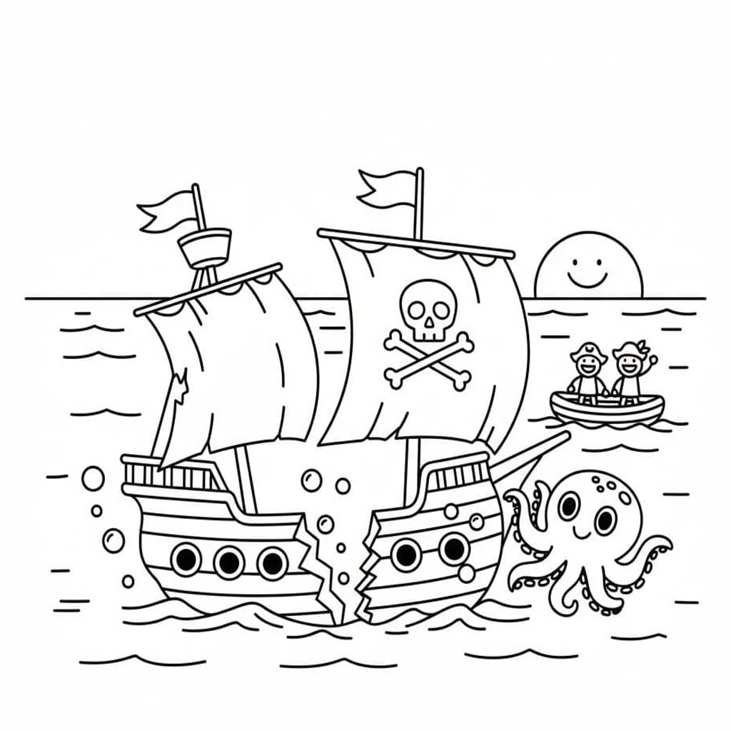 Piratenschiff druckbare