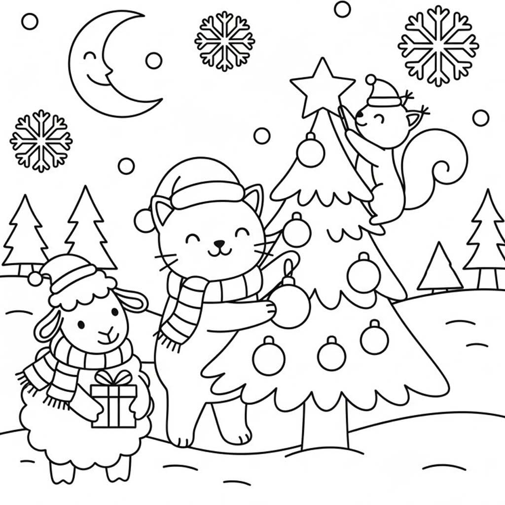 Weihnachtstiere zum Ausdrucken für Kinder