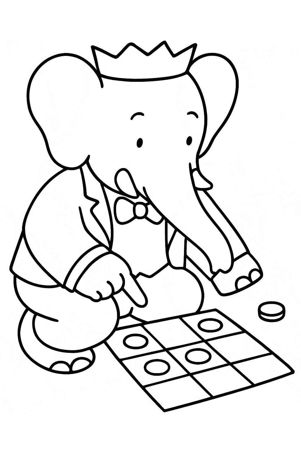 Zeichne Babar der Elefant 4