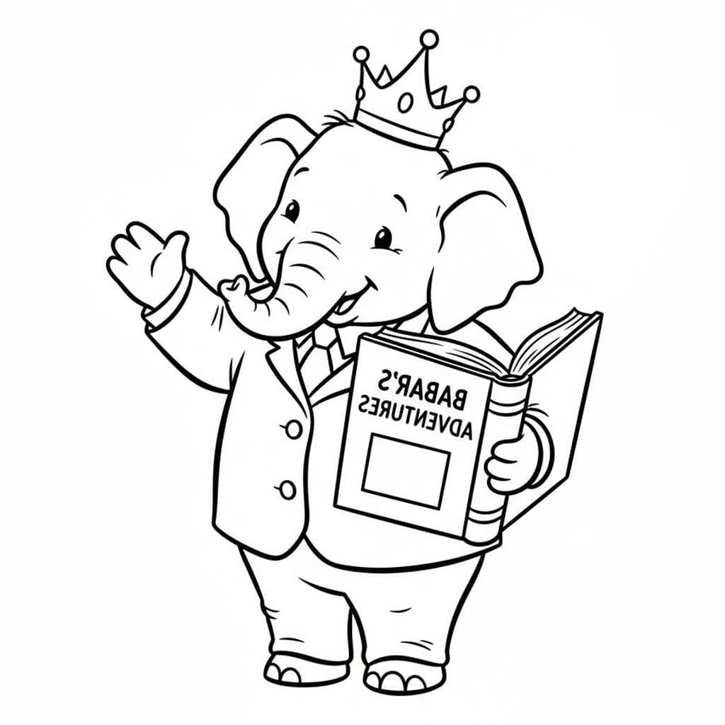 Zeichne Babar der Elefant druckbare