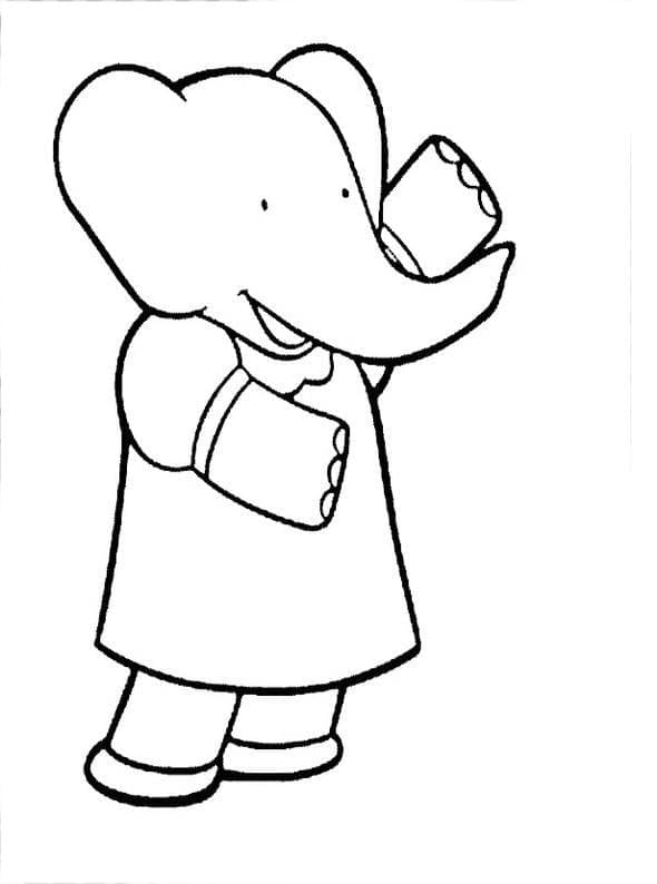 Zeichne Babar der Elefant druckbare schlicht