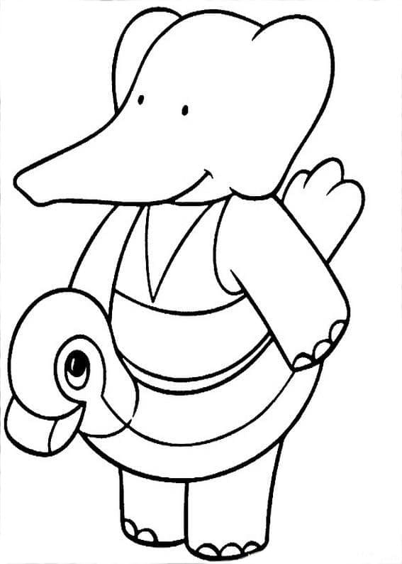 Zeichne Babar der Elefant kostenlos druckbare einfach