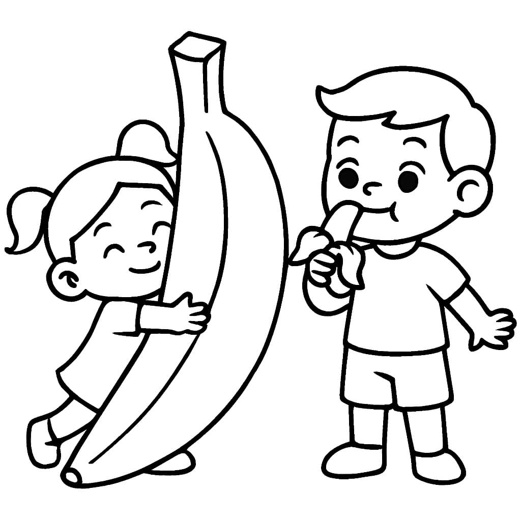 Zeichne Banane schlicht