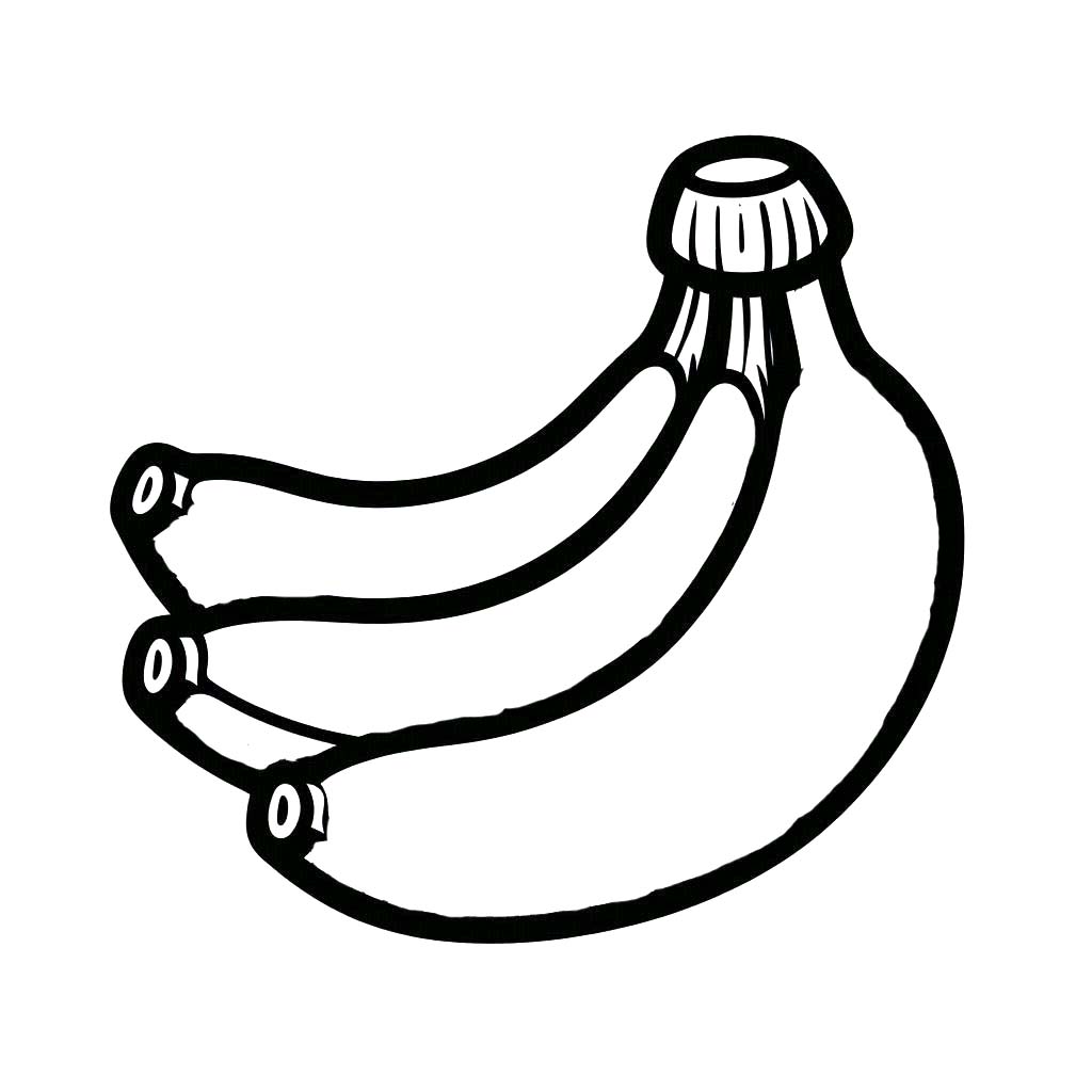 Zeichne Banane zum Ausdrucken für Kinder