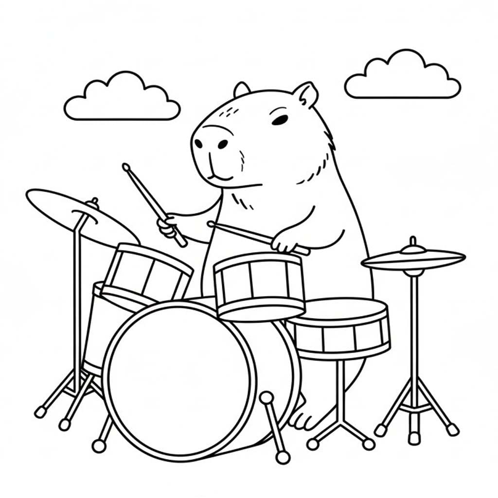 Zeichne Capybara basisch