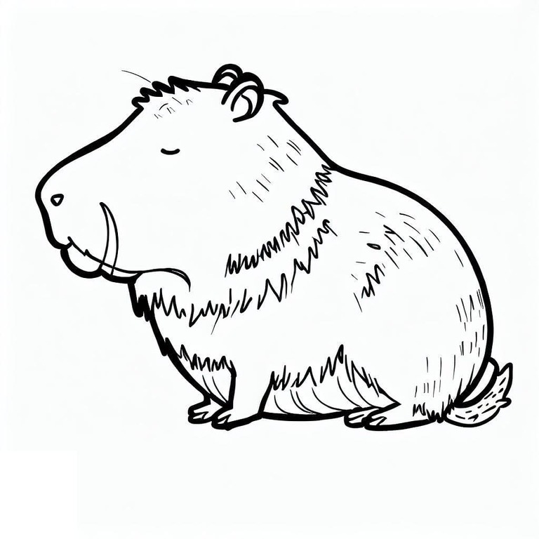 Zeichne Capybara druckbare basisch