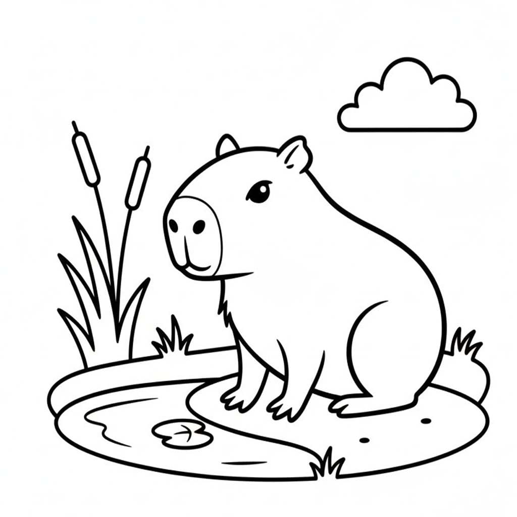 Zeichne Capybara druckbare für Kinder