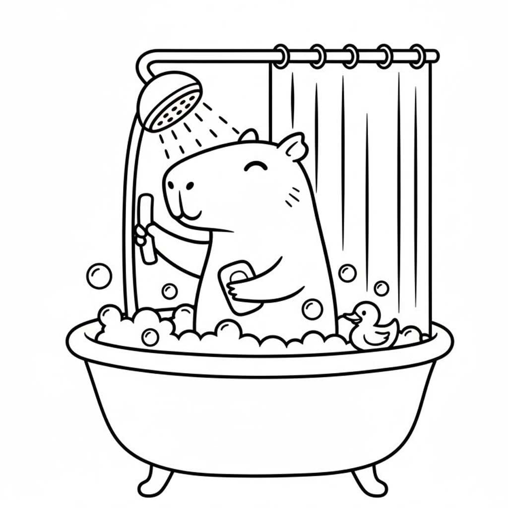 Zeichne Capybara kostenlos für Kinder