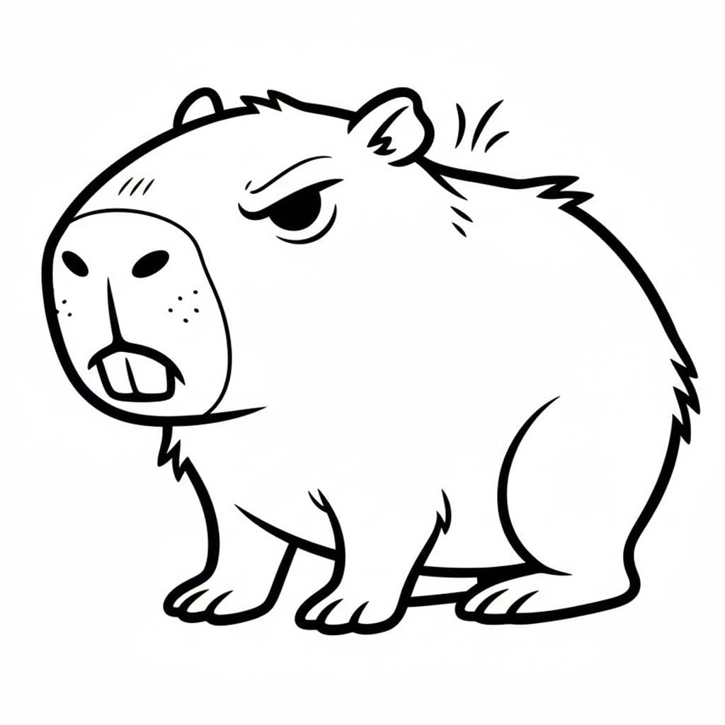 Zeichne Capybara schlicht