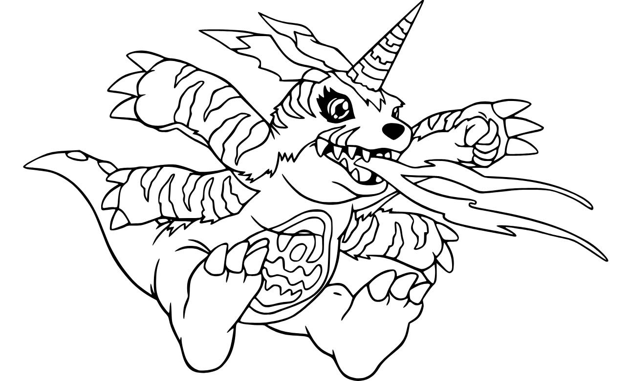 Zeichne Digimon kostenlos druckbare basisch