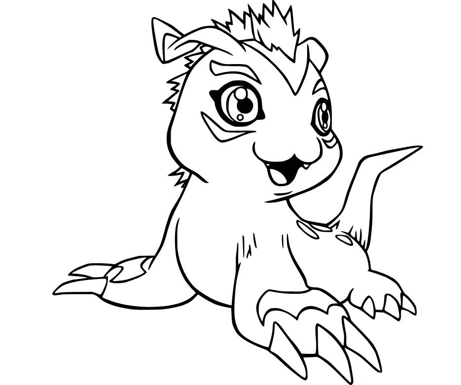 Zeichne Digimon kostenlos druckbare einfach