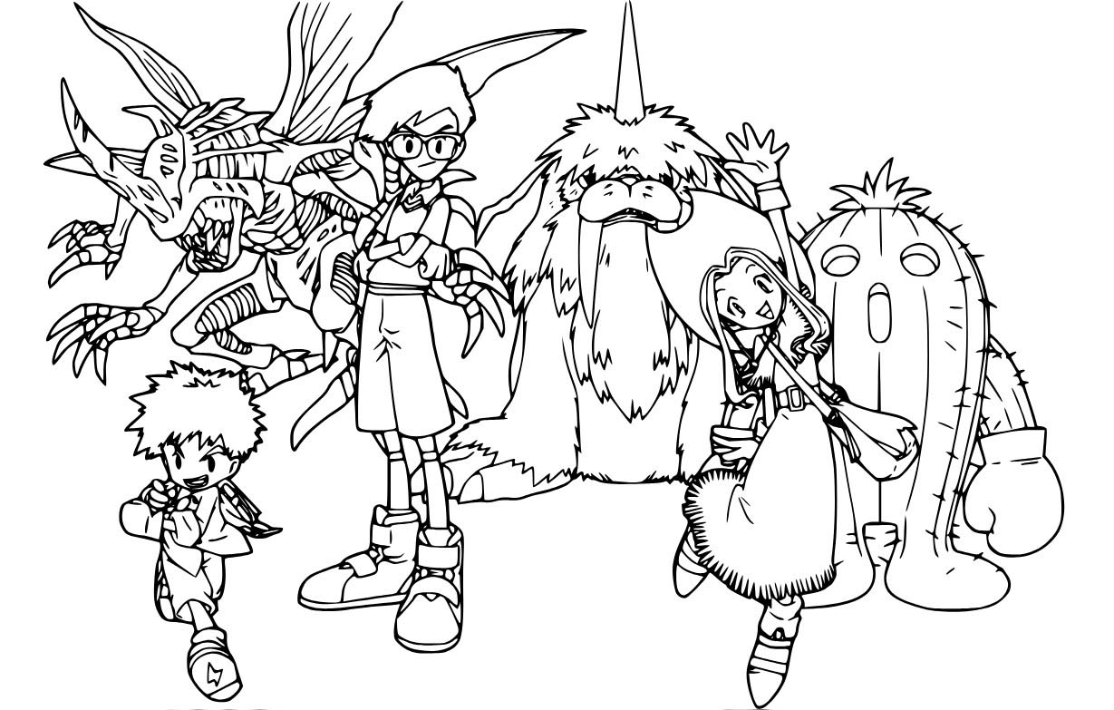 Zeichne Digimon kostenlos schlicht