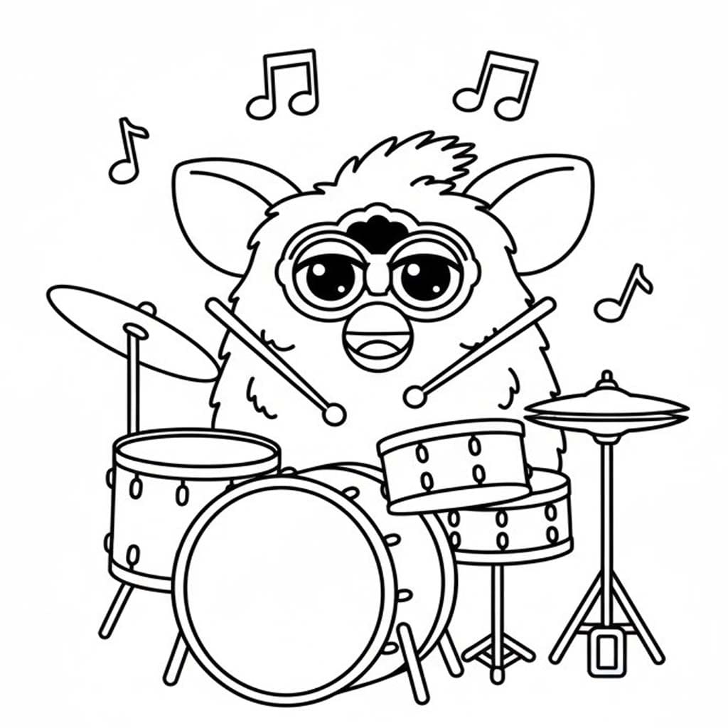 Zeichne Furby schlicht