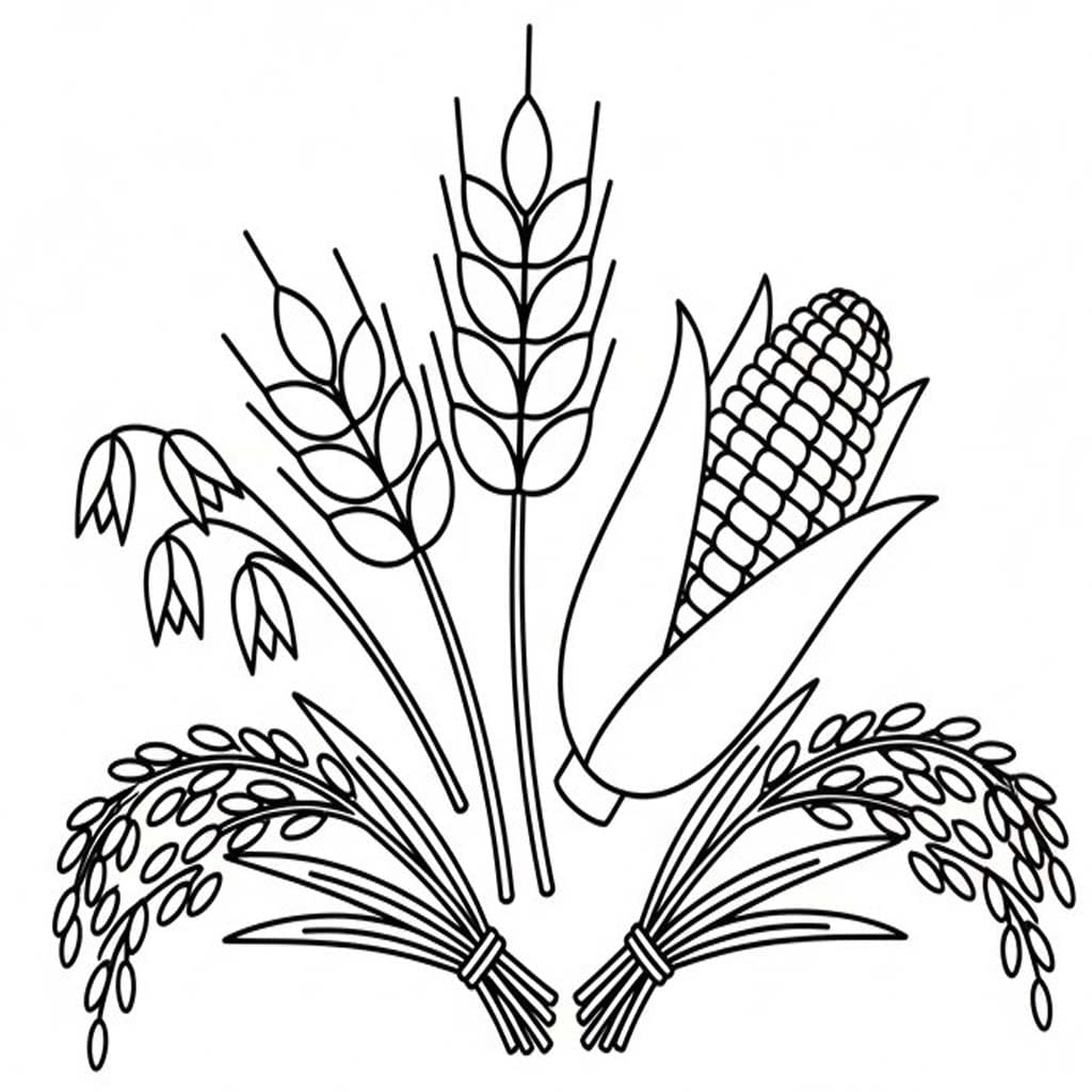 Zeichne Getreide kostenlos für Kinder