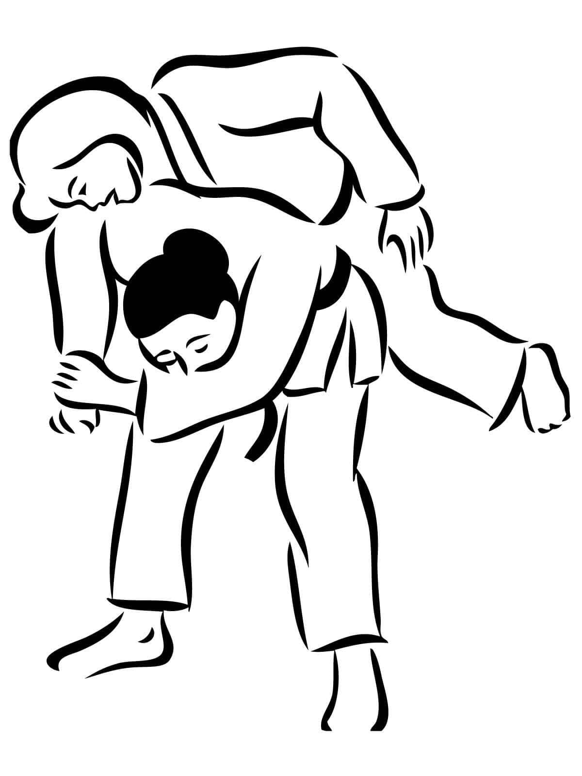 Zeichne Judo kostenlos druckbare einfach