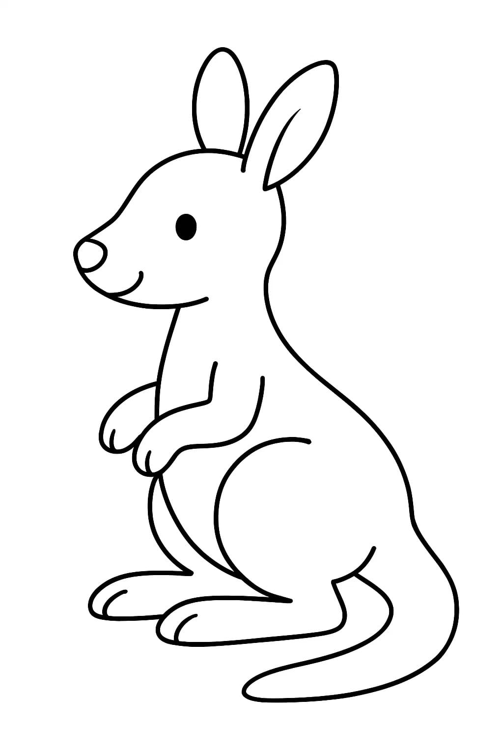 Zeichne Känguru druckbare einfach