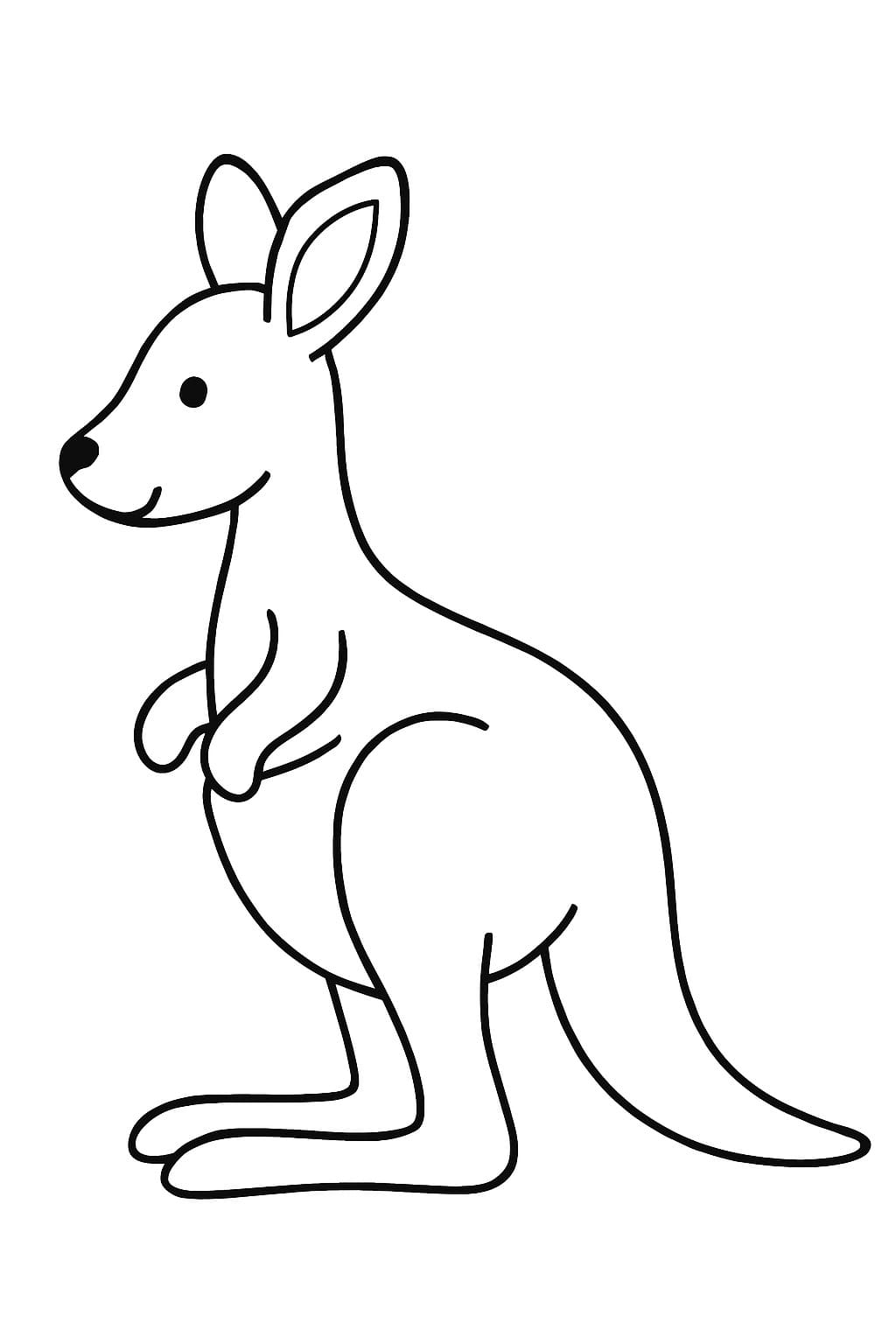 Zeichne Känguru kostenlos druckbare einfach