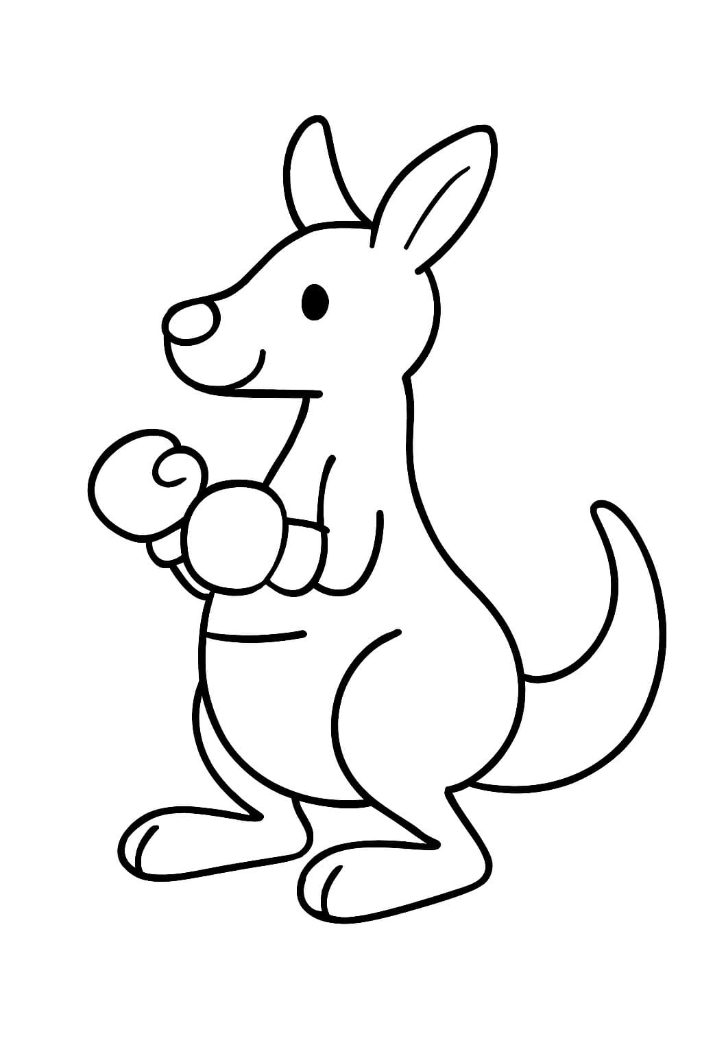 Zeichne Känguru kostenlos einfach