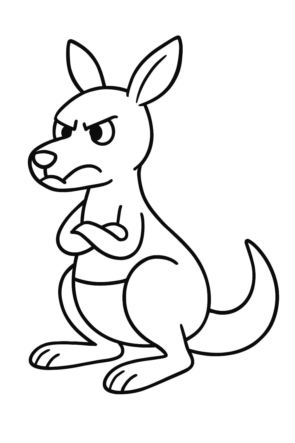 Zeichne Känguru kostenlos schlicht