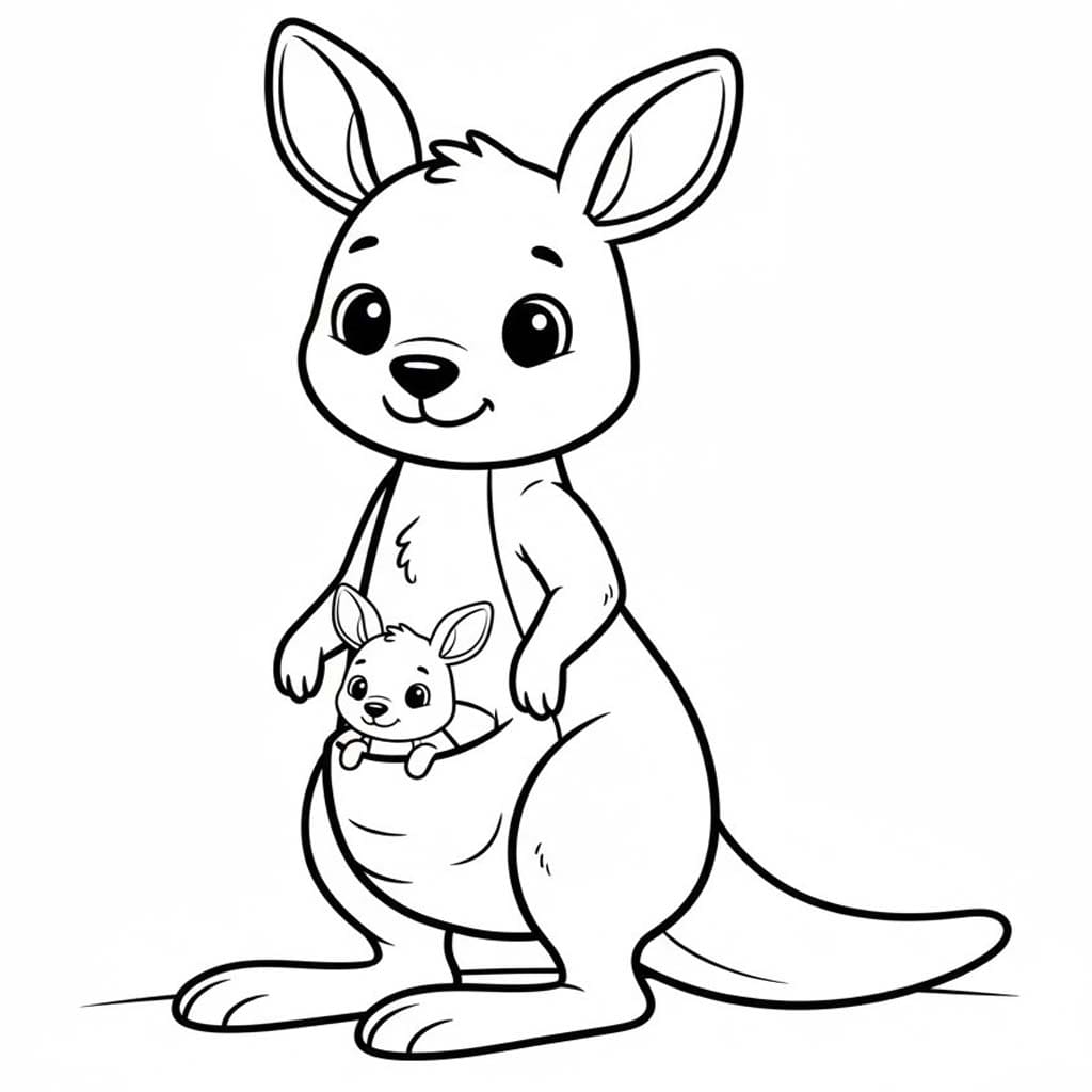 Zeichne Känguru zum Ausdrucken