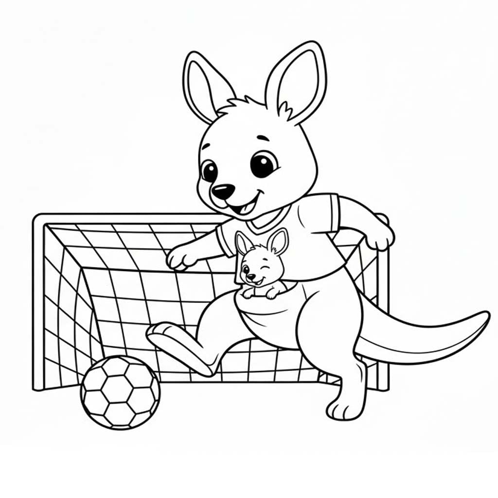 Zeichne Känguru zum Ausdrucken für Kinder