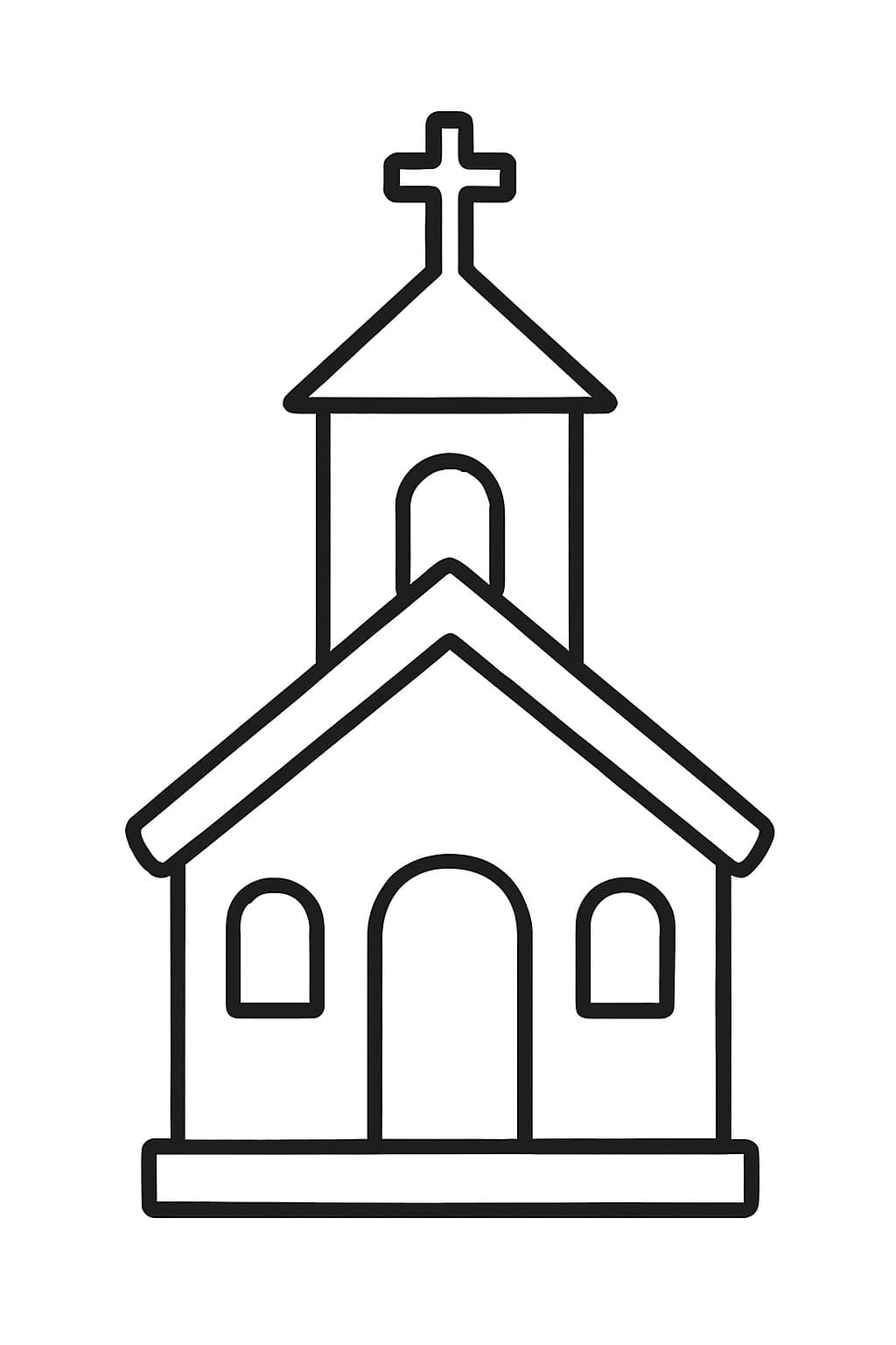 Zeichne Kirche schlicht