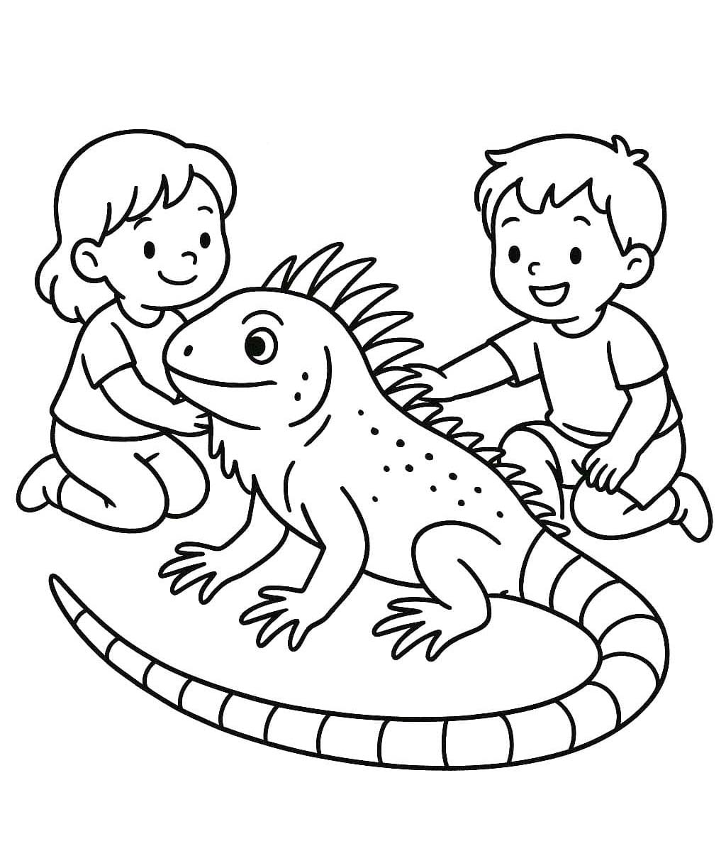 Zeichne Leguane druckbare basisch