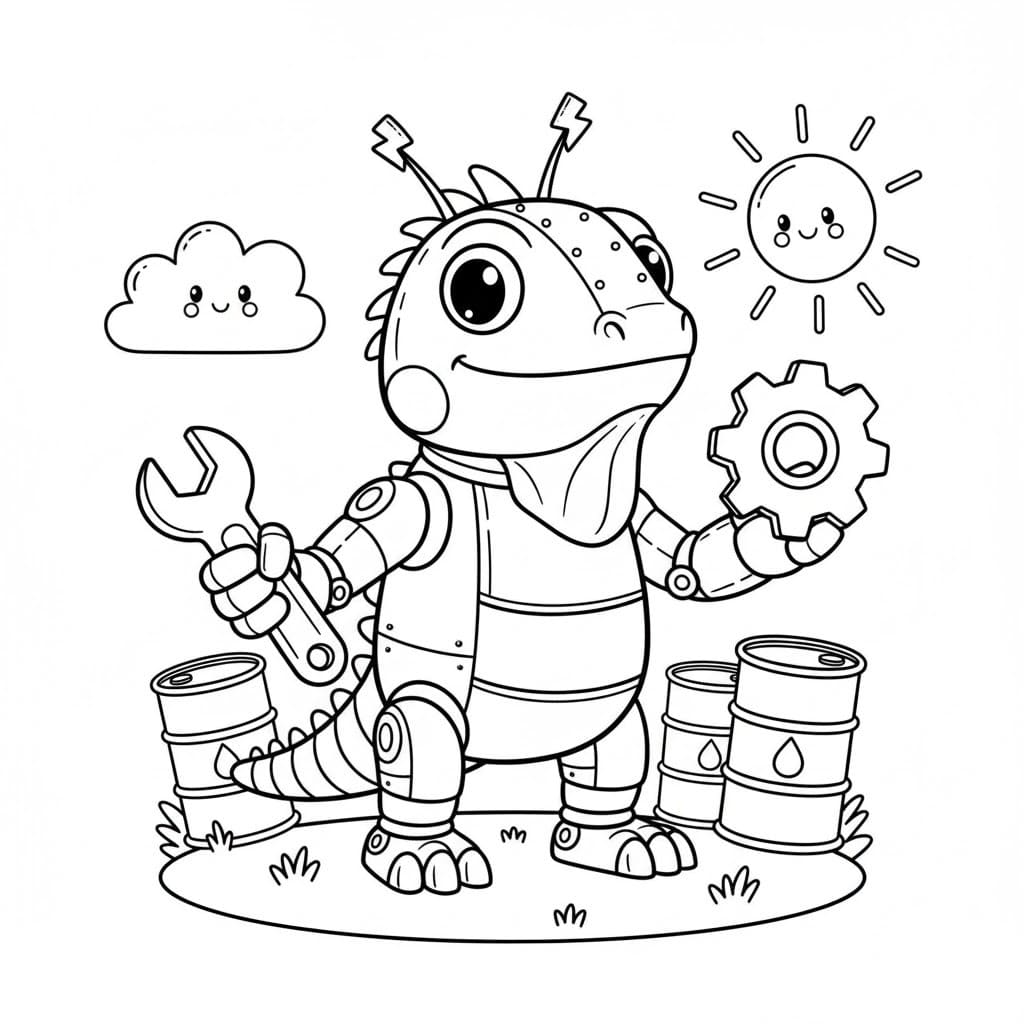 Zeichne Leguane druckbare einfach