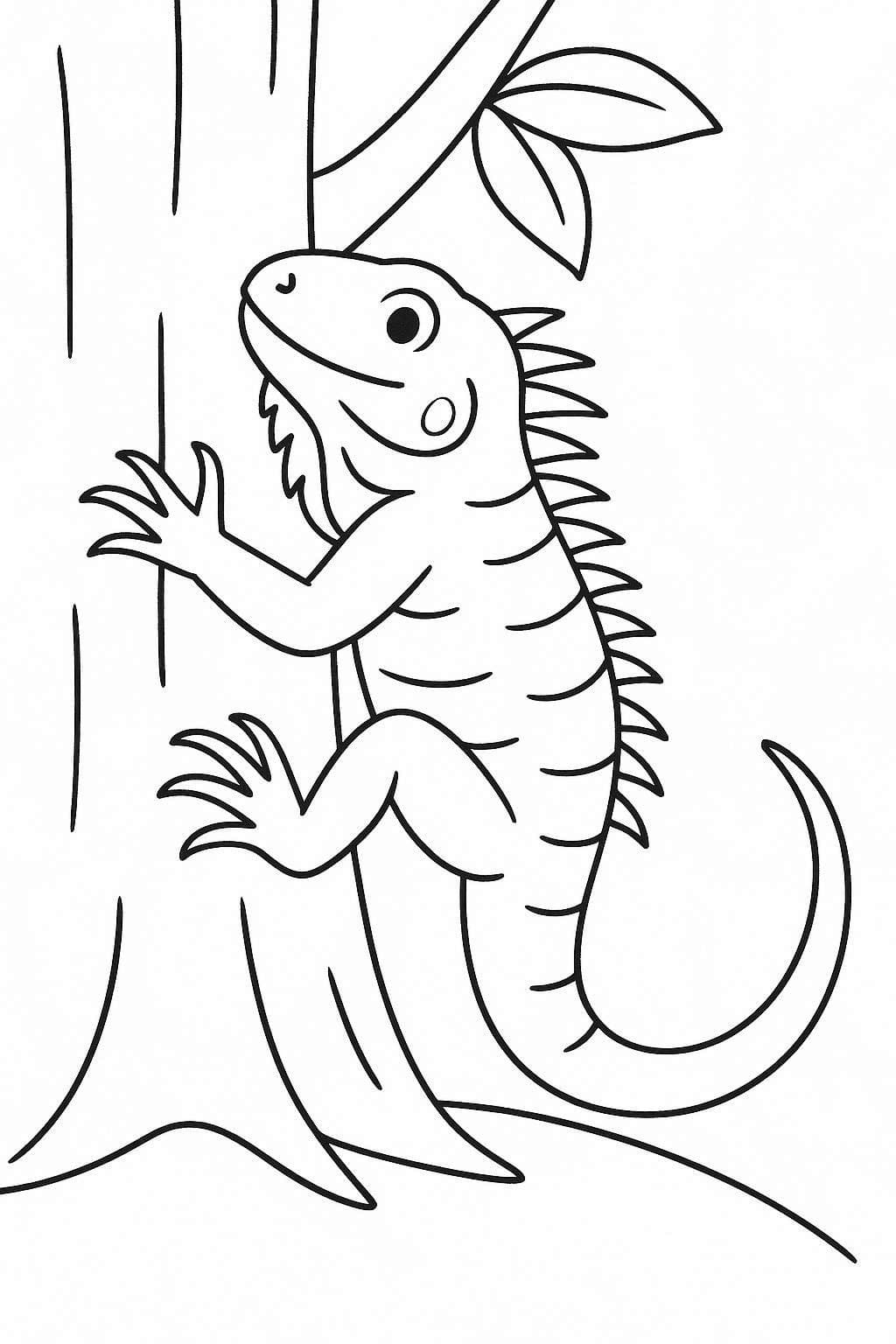 Zeichne Leguane druckbare schlicht