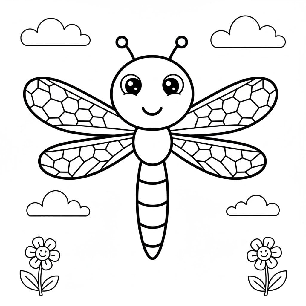 Zeichne Libellen für Kinder