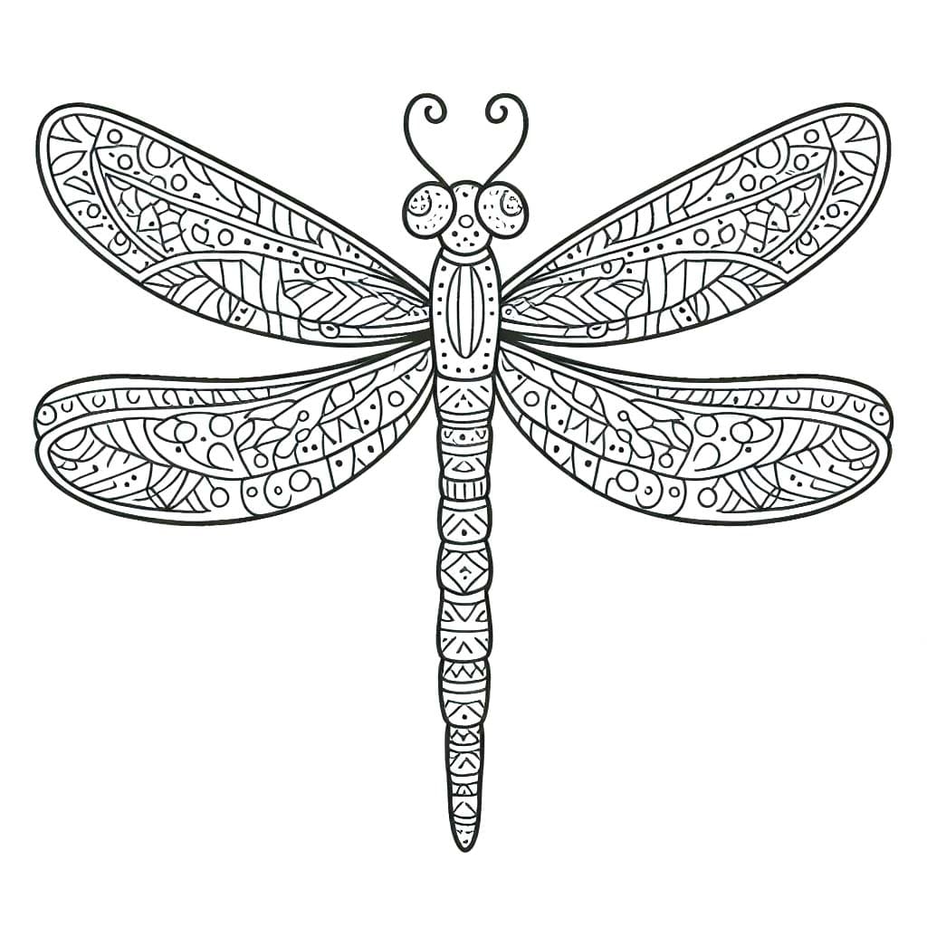 Zeichne Libellen kostenlos druckbare basisch