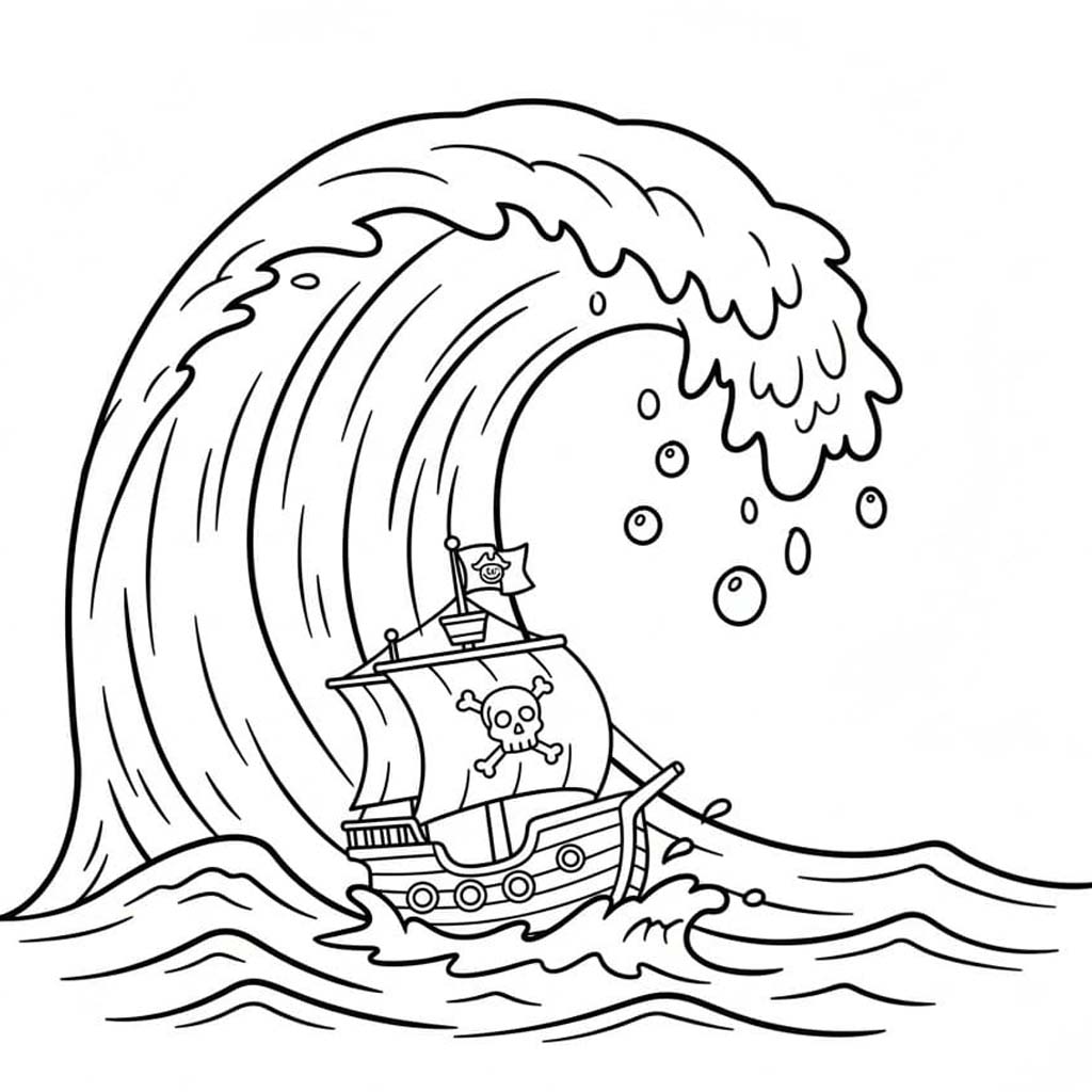 Zeichne Piratenschiff einfach