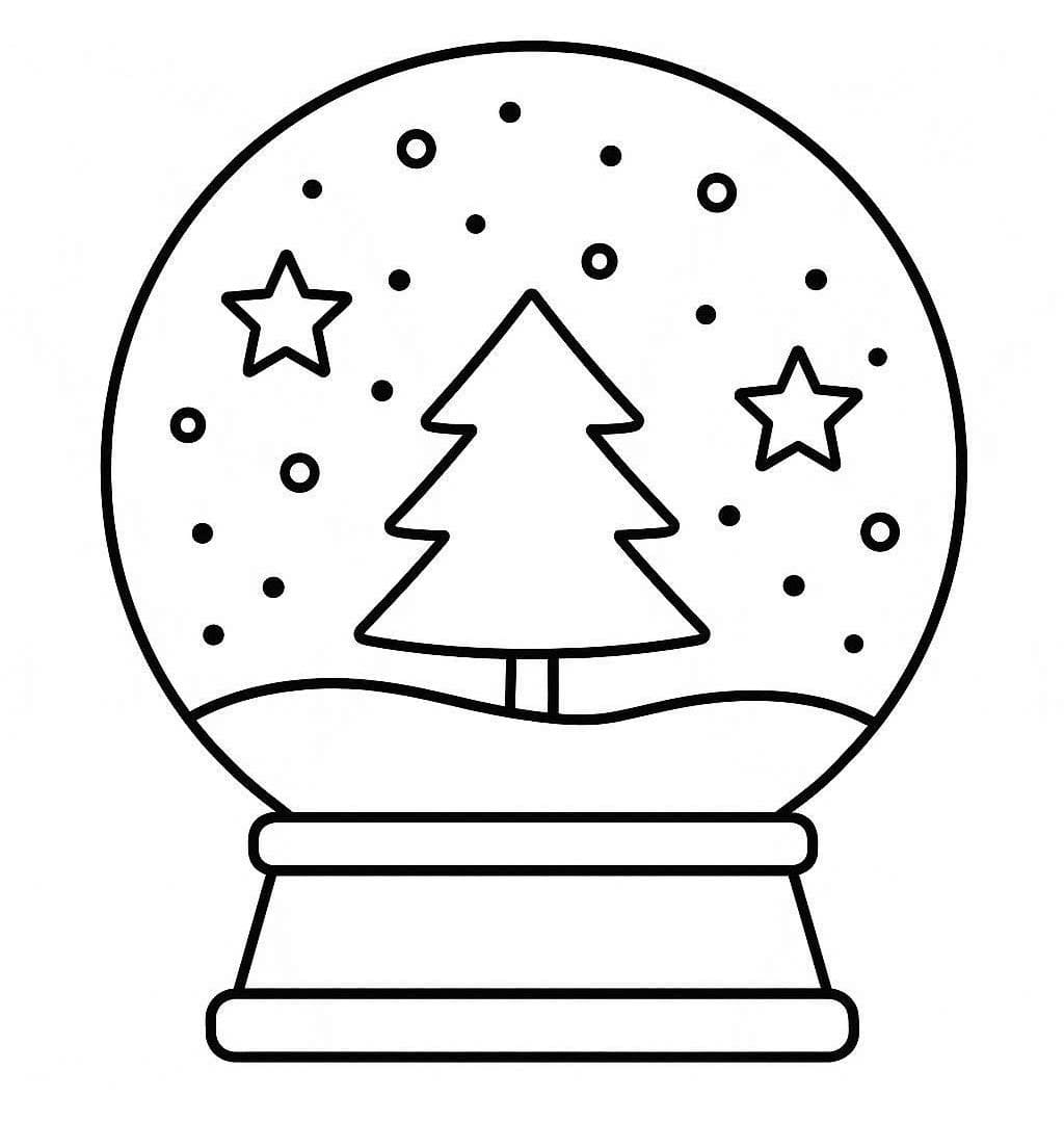 Zeichne Schneekugel 5