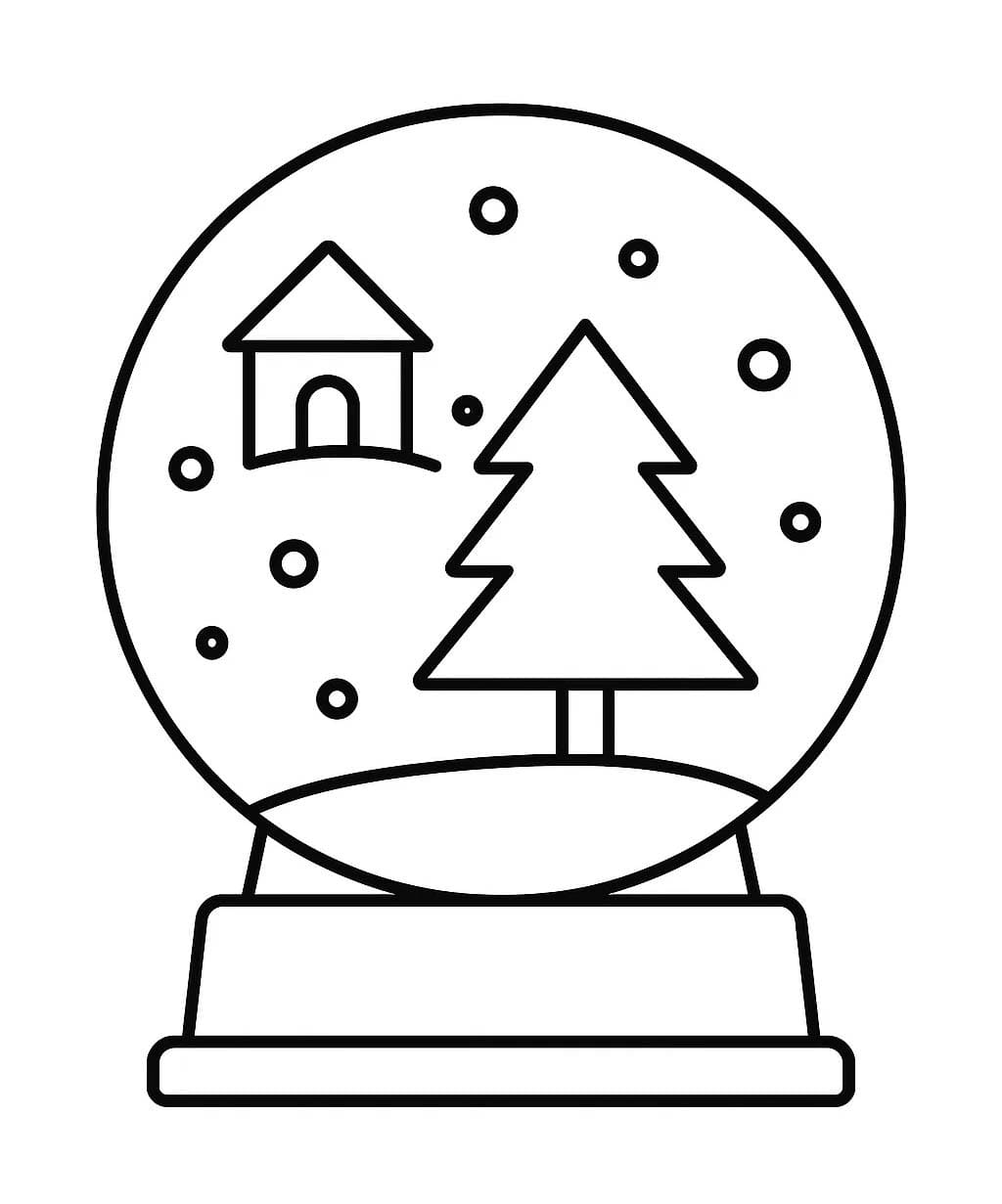 Zeichne Schneekugel 6