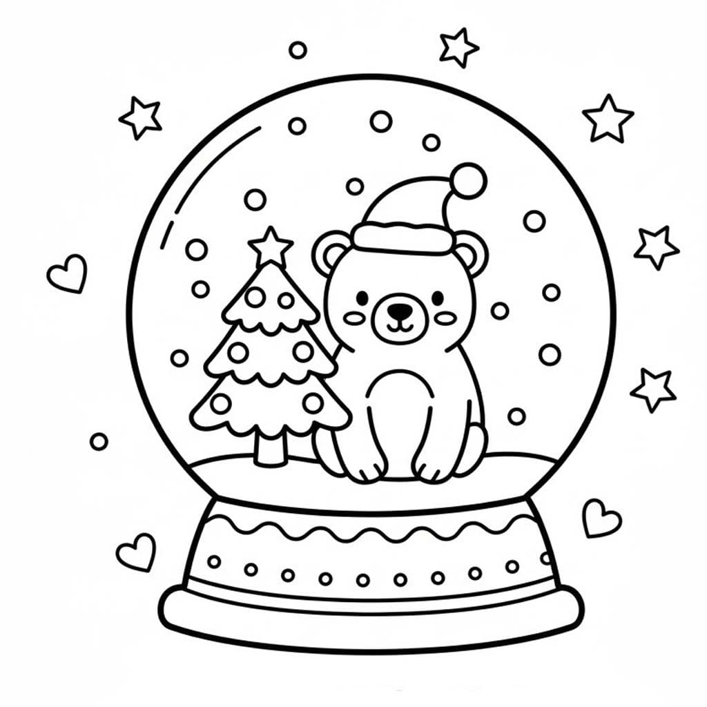 Zeichne Schneekugel basisch