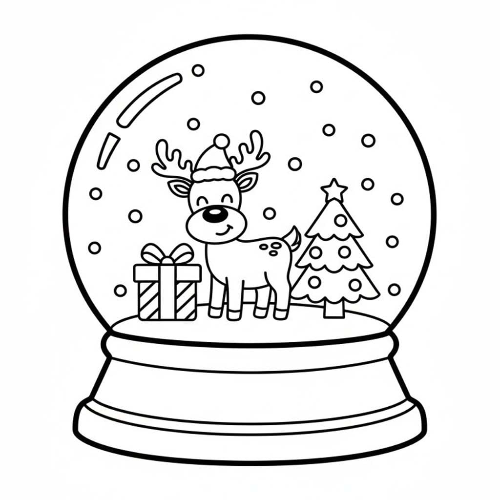 Zeichne Schneekugel druckbare