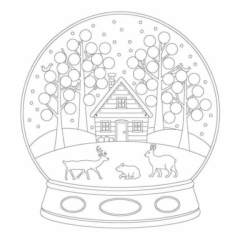 Zeichne Schneekugel druckbare basisch