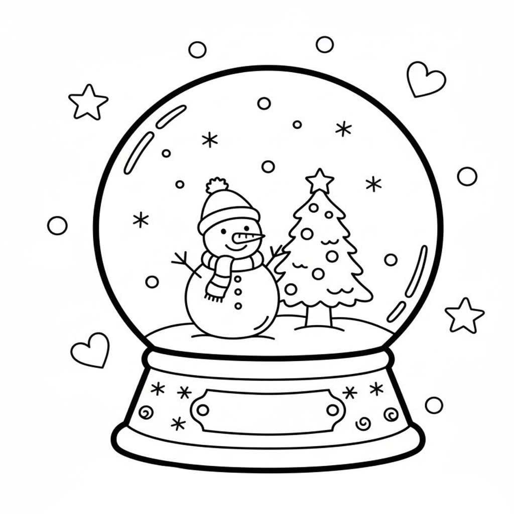 Zeichne Schneekugel druckbare für Kinder