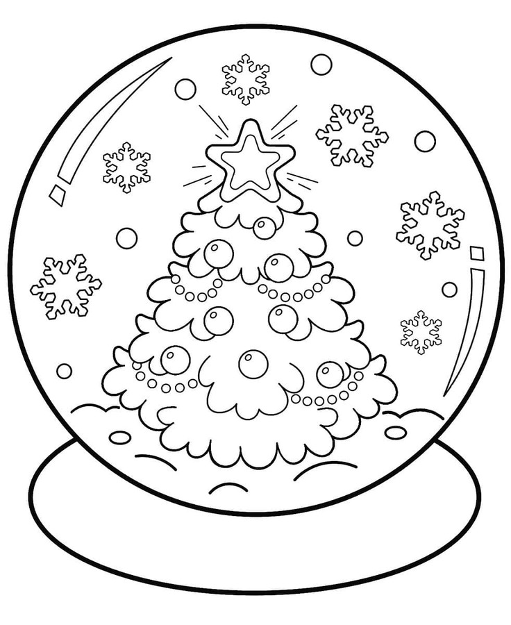 Zeichne Schneekugel druckbare schlicht